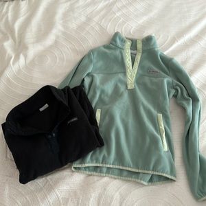 2 Columbia 3/4 snap fleece